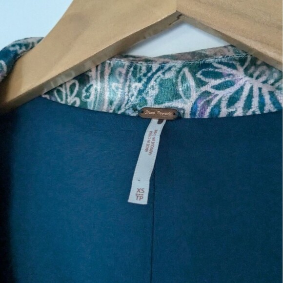 Free People Blue Delphine Velvet Long Sleeve Jumpsuit - Picture 3 of 8